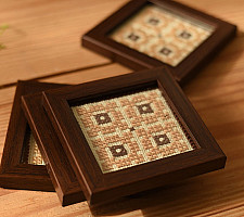 Joyance | Cross Stitch Coaster (Set Of Four)