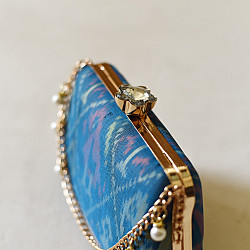 A pocket full of joy ~ Patola Clutch Purse / Sling Bag - Blue