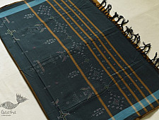 Aranya | Tangaliya Handwoaven Saree ~ Mustard Yellow & Bottle Green