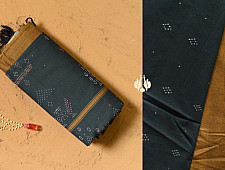 Aranya | Tangaliya Handwoaven Saree ~ Mustard Yellow & Bottle Green