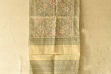 Vasant . वसंत ~ Woolen Patola Muffler ~ Grey Traditional