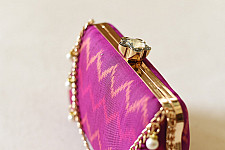 A pocket full of joy ~ Patola Clutch Magenta Purse