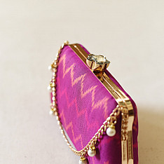 A pocket full of joy ~ Patola Clutch Magenta Purse