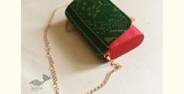 A pocket full of joy ~ Patola Clutch / Sling Purse - Red & Green 