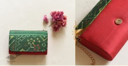 A pocket full of joy ~ Patola Clutch / Sling Purse - Red & Green 