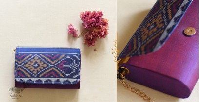 A pocket full of joy ~ Patola Silk Clutch / Sling Purse - Purple Blue