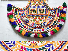 Wall Hanging ⁂ Kutchi Embroidered Traditional Fan Wall Hanging / Wall Piece -Vinjano
