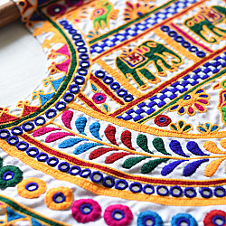 Wall Hanging ⁂ Kutchi Embroidered Traditional Fan Wall Hanging / Wall Piece -Vinjano