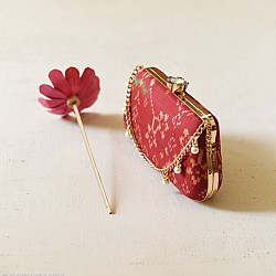 A pocket full of joy ~ Patola Clutch Purse / Sling Bag - Maroon 