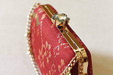 A pocket full of joy ~ Patola Clutch Purse / Sling Bag - Maroon 