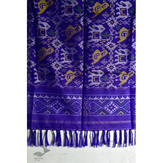 shop pure silk patola royal blue dupatta