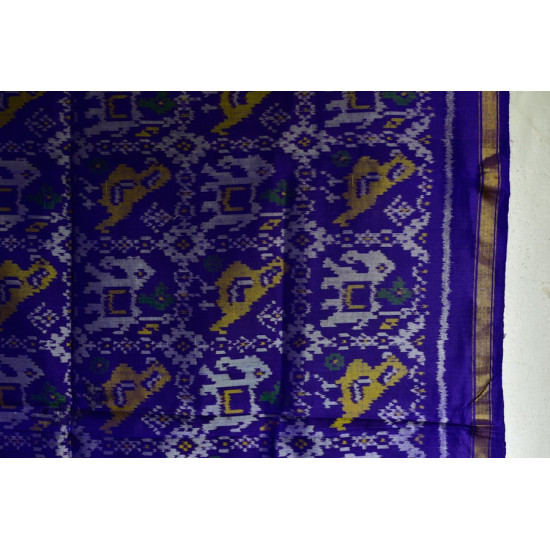 shop pure silk patola royal blue dupatta