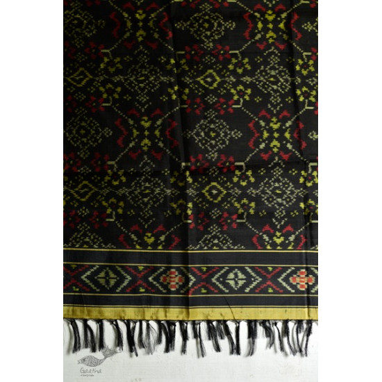 shop pure silk patola dupatta in black color