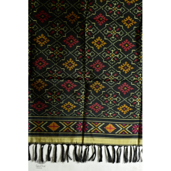 shop pure silk patola dupatta - black