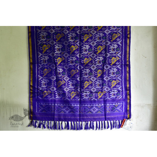 shop pure silk patola royal blue dupatta