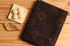 Vasant . वसंत ~ Woolen Patola Shawl ~ Black Diamond Motif