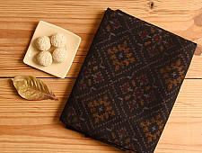 Vasant . वसंत ~ Woolen Patola Shawl ~ Black Diamond Motif