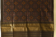 Vasant . वसंत ~ Woolen Patola Shawl ~ Black Diamond Motif