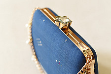 A pocket full of joy ~ Tangaliya Clutch Purse / Blue Sling Bag