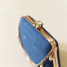A pocket full of joy ~ Tangaliya Clutch Purse / Blue Sling Bag