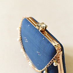 A pocket full of joy ~ Tangaliya Clutch Purse / Blue Sling Bag