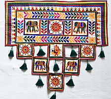 Wall Hanging ⁂ Kutchi Embroidered / Traditional Wall Hanging Chakla