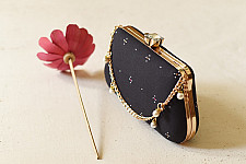 A pocket full of joy ~ Tangaliya Clutch Purse / Black Sling Bag