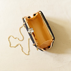 A pocket full of joy ~ Tangaliya Clutch Purse / Black Sling Bag