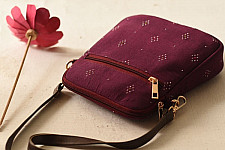 Dots & weaves | Tangaliya Sling Bag - Purple