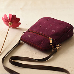 Dots & weaves | Tangaliya Sling Bag - Purple