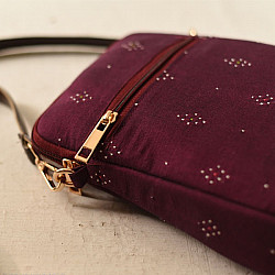 Dots & weaves | Tangaliya Sling Bag - Purple