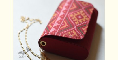 A pocket full of joy | Patola Silk Purse Cum Sling Bag - Red