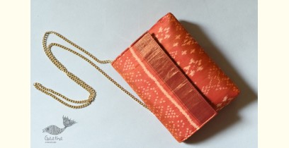 A pocket full of joy | Patola Purse / Sling Bag - Golden Orange