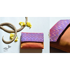 A pocket full of joy | Patola Purse / Sling Bag - Purple & Golden Orange