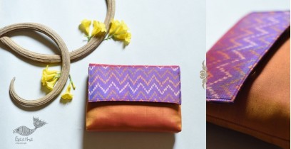 A pocket full of joy | Patola Purse / Sling Bag - Purple & Golden Orange