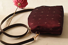 Dots & weaves | Tangaliya Sling Bag - Maroon