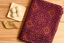 Vasant . वसंत ~ Woolen Patola Shawl ~ Wine Color