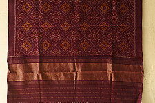 Vasant . वसंत ~ Woolen Patola Shawl ~ Wine Color