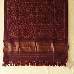 Vasant . वसंत ~ Woolen Patola Shawl ~ Wine Color