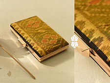 A pocket full of joy | Patola Sling Bag / Sling Purse - Golden