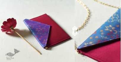 A pocket full of joy ✿ Patola Silk Sling Purse / Envelope Purse - Pink & Blue