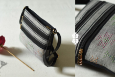 Dots & weaves ✣ Tangaliya Sling Bag - Black & Grey