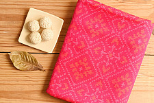 Vasant . वसंत ~ Woolen Patola Shawl ~ Pink Diamond Motif