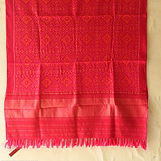 Vasant . वसंत ~ Woolen Patola Shawl ~ Pink Diamond Motif