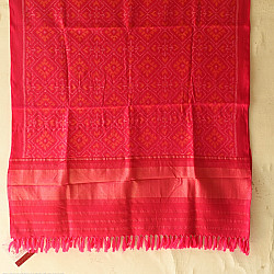 Vasant . वसंत ~ Woolen Patola Shawl ~ Pink Diamond Motif