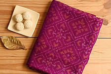 Vasant . वसंत ~ Woolen Patola Shawl ~ Purple Diamond Motif