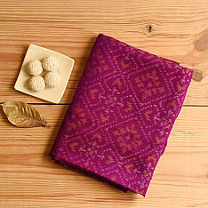 Vasant . वसंत ~ Woolen Patola Shawl ~ Purple Diamond Motif