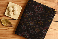 Vasant . वसंत ~ Woolen Patola Shawl ~ Black Traditional