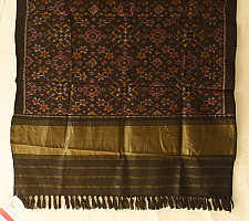 Vasant . वसंत ~ Woolen Patola Shawl ~ Black Traditional