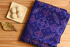 Vasant . वसंत ~ Woolen Patola Shawl ~ Blue Traditional